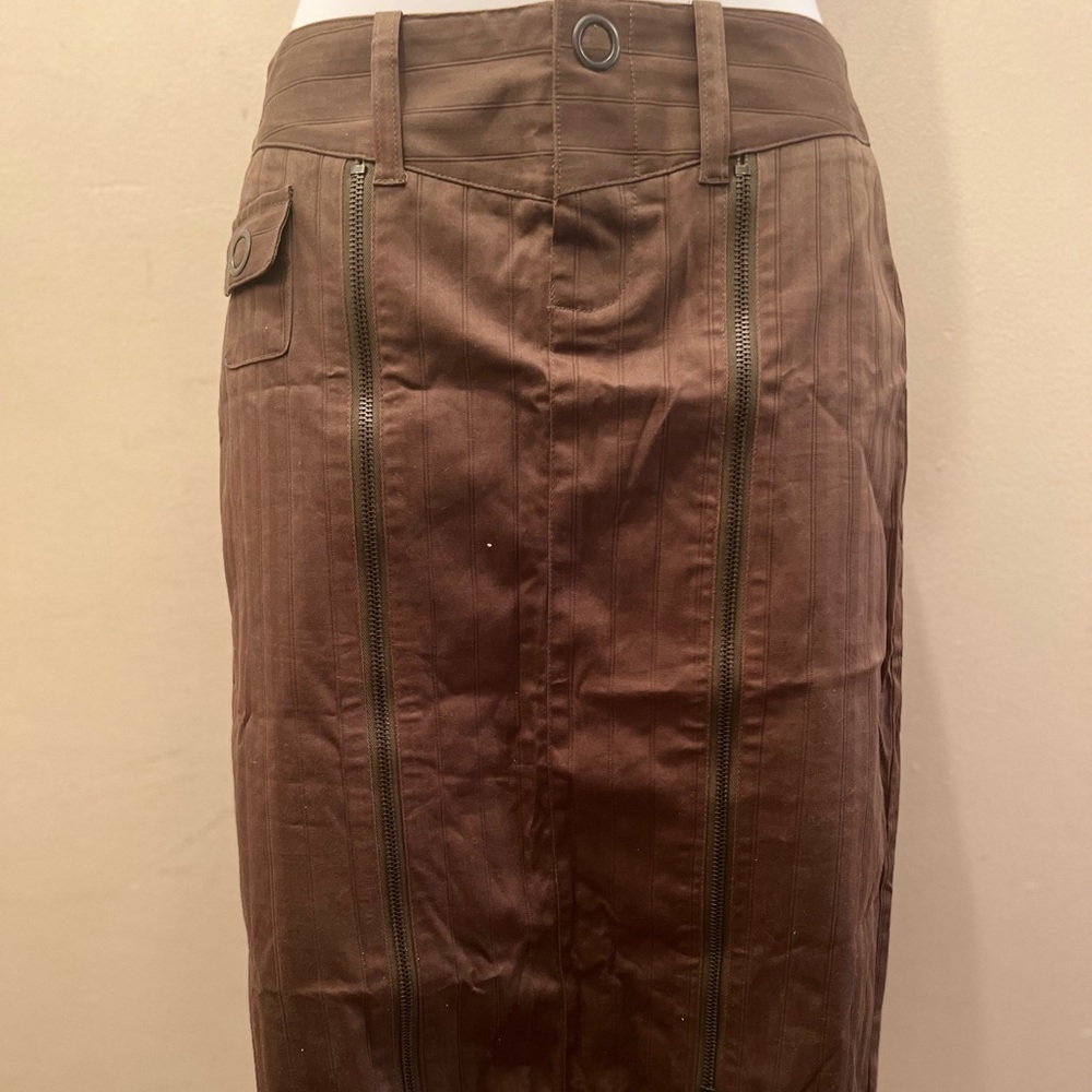 Morbid Threads Army Olive Maxi Skirt W/ Zippers.